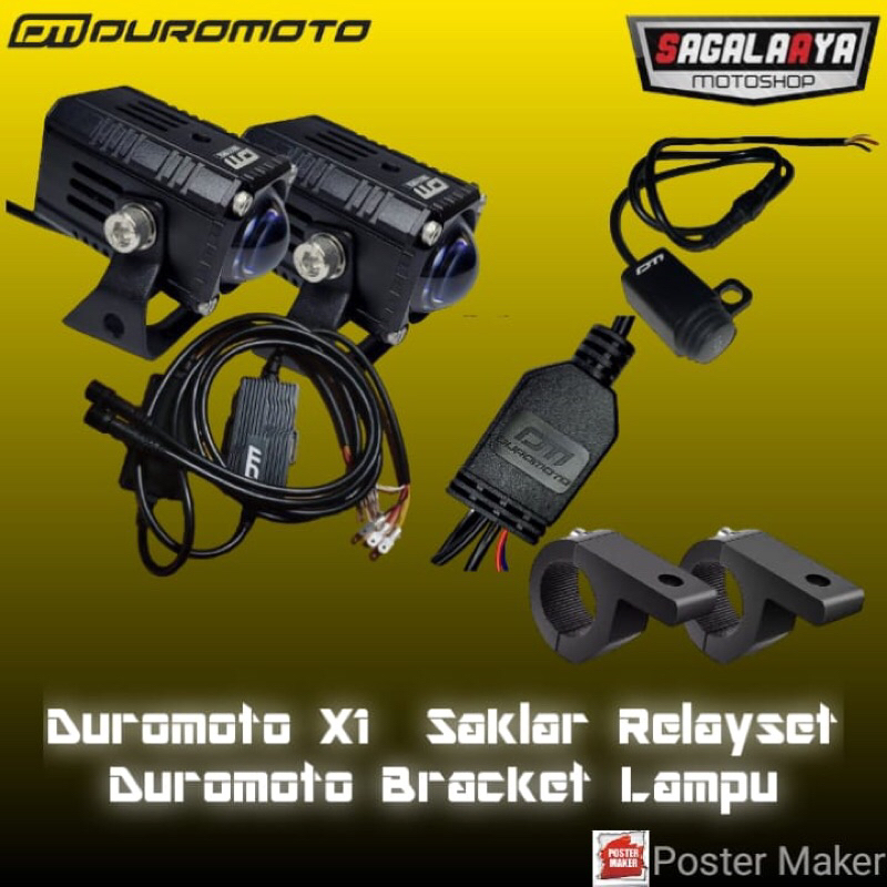 Paket Lampu Duromoto X1 saklar Ori Duromoto Relayset Duromoto Bracket lampu Vinyx