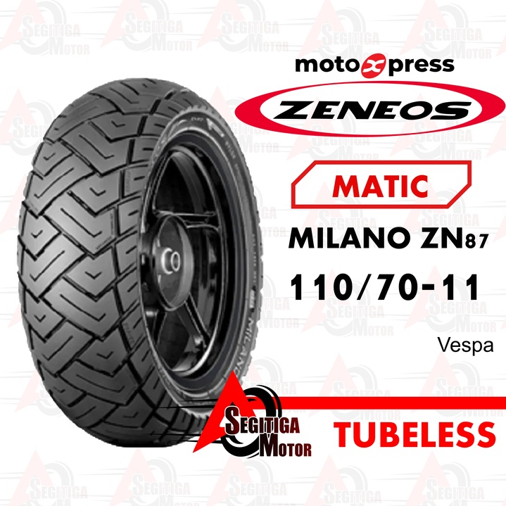 BAN MOTOR VESPA RING 11 // ZENEOS MILANO 110/70-11 TUBELESS // BAN MOTOR VESPA S, VESPA LX