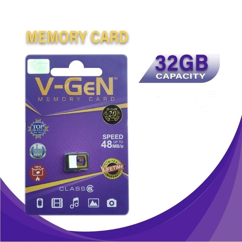 Memory V-Gen 32GB Class6 Memory Card Micro V-Gen 32GB Original Class6