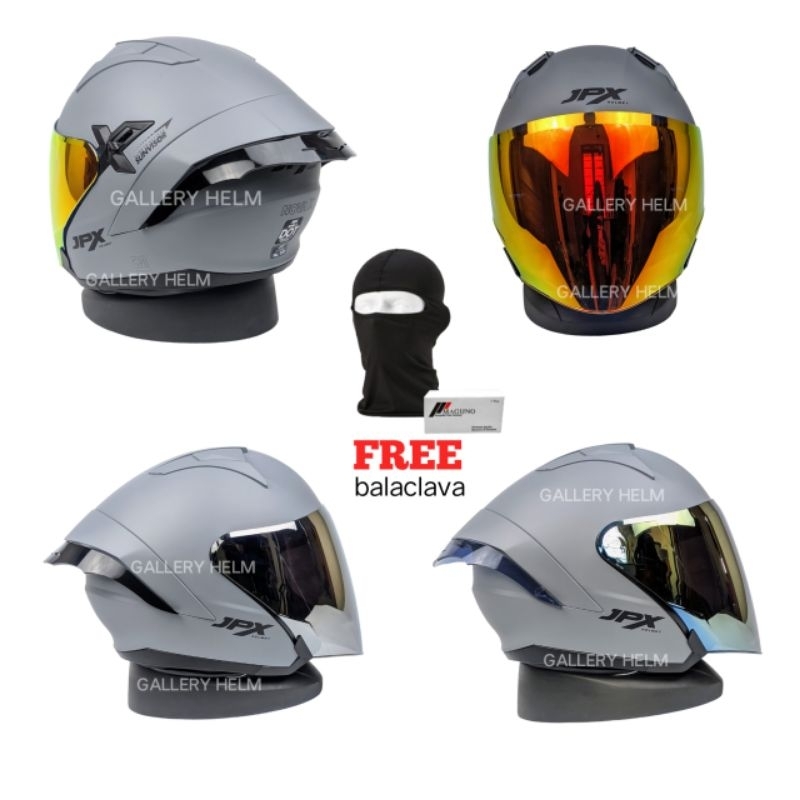 JPX NOVA X DARK GREY DOFF PAKET GANTENG | HELM JPX HALF FACE
