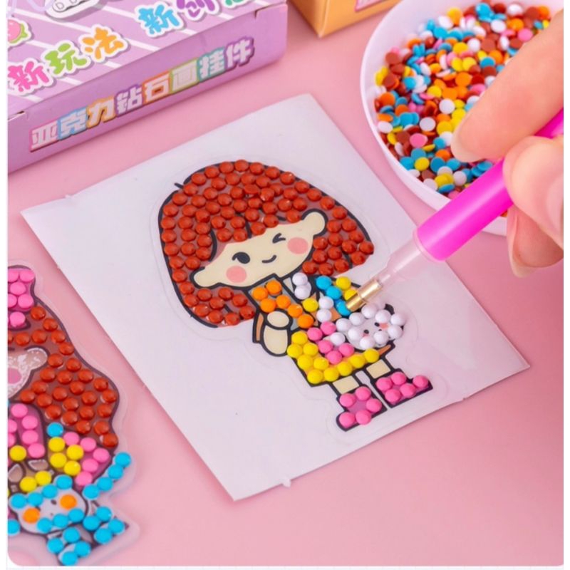 Stiker Diamond DIY|Gantungan Kunci Momo|Stiker MOMO