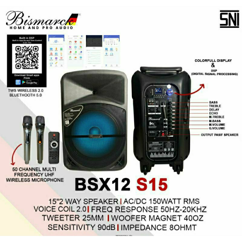 BSX12 speaker portable meeting Bismarck15 inch Bismarck Bsx12 S15