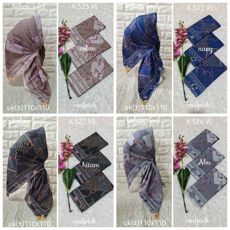 jilbab segi empat  motif voal motif lasercut denay motif voal motif premium (harga grosir partai)