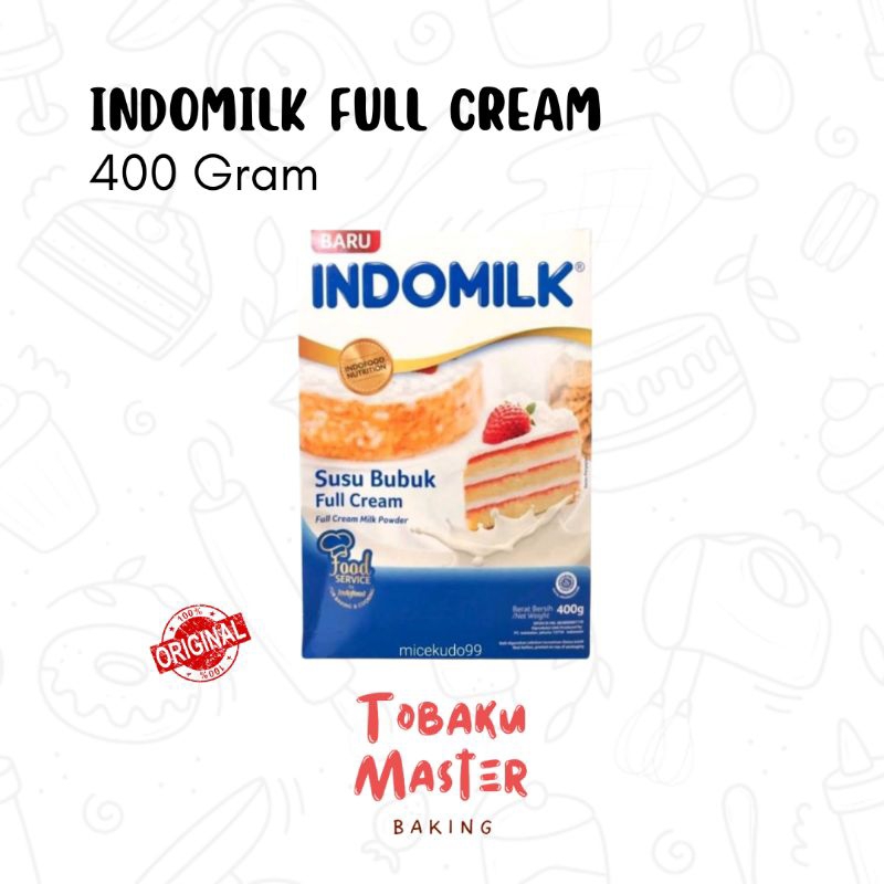 

[ 400 GRAM ] Susu Bubuk Full Cream Indomilk 400 Gram