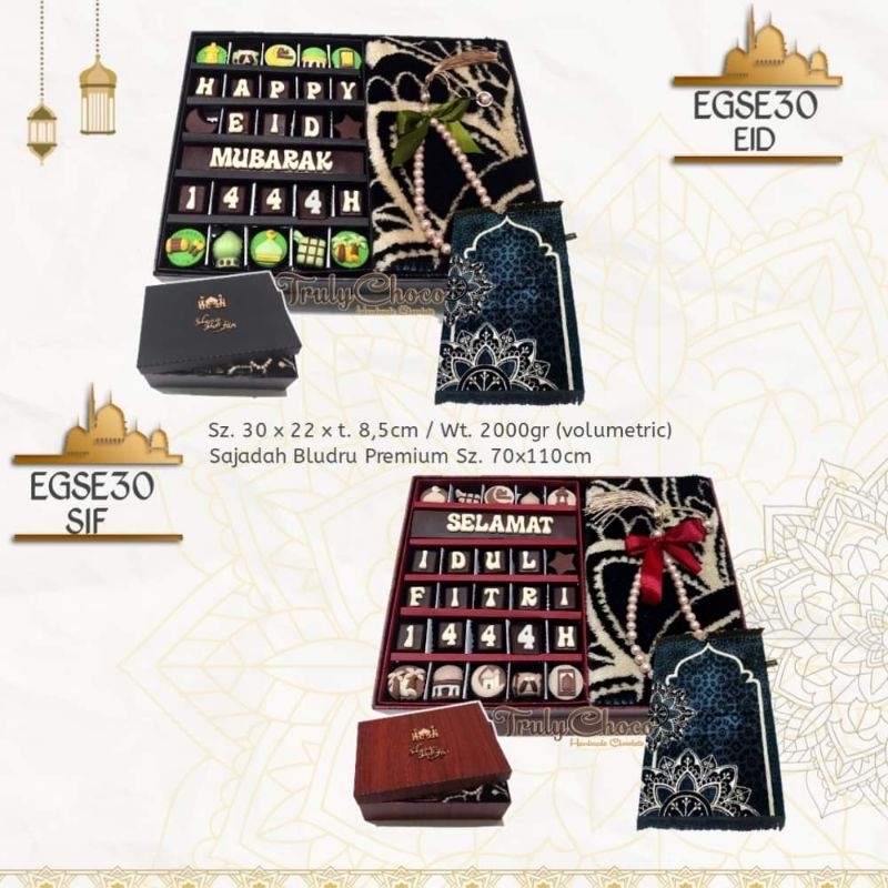 

Hampers Lebaran idul fitri 2023 coklat trulychoco EGSE30 sajadah