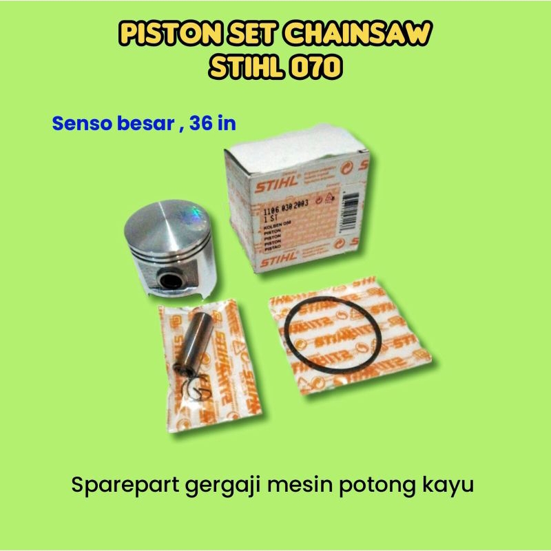 Seher | piston / seker chainsaw STIHL besar 36 in type MS 070 - komplit ring + pin - sparepart senso