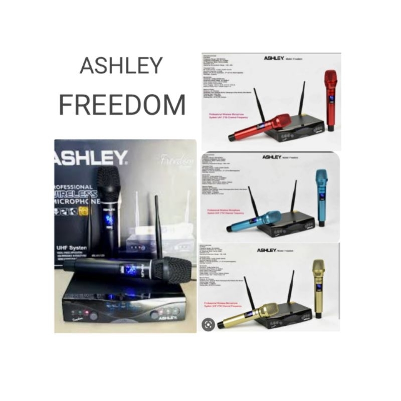 mic wireless Ashley freedom 2 mic original ashley garansi 1 tahun.