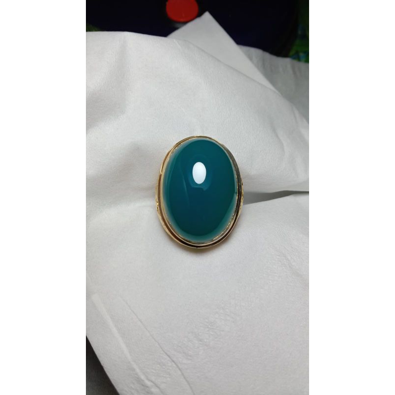 batu cincin bacan Doko Mejiko biru lawas satu warna jumbo
