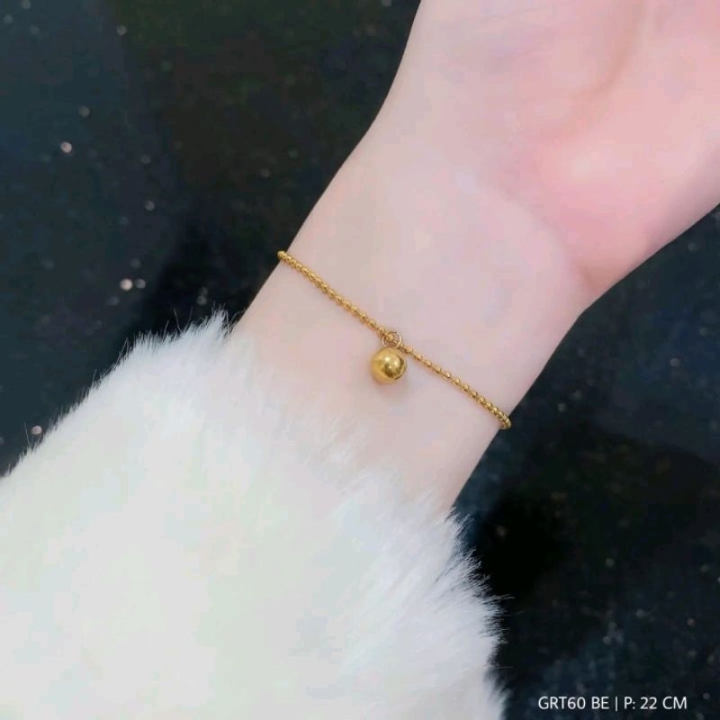 gelang titanium lapis emas
