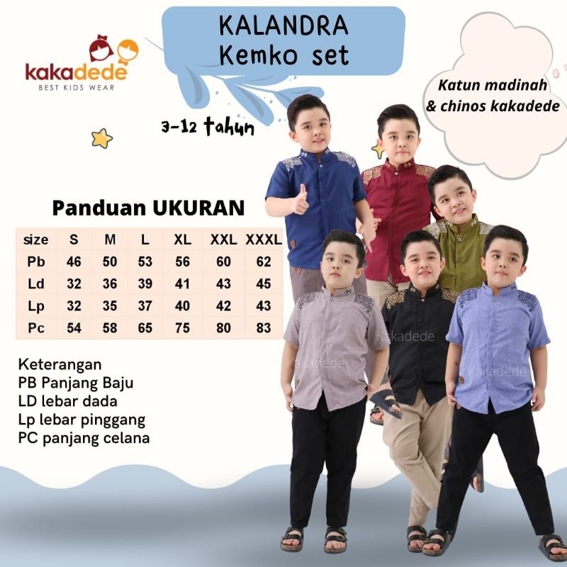 Ready ‼️Set Anak Cowok Premium Kalandra by Kakadede bisa COD