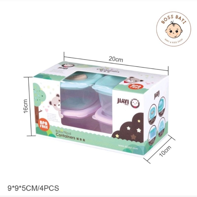 BOSS BAYI - Food Container MPASI / Tempat Penyimpanan Makanan 120ml per set 4pcs