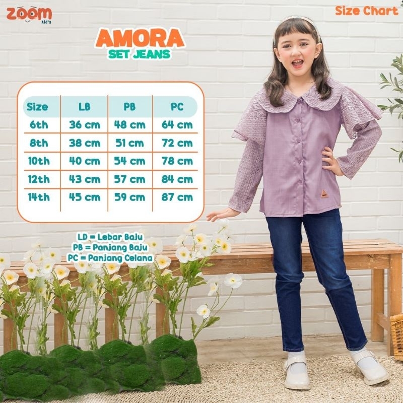 Amora set jeans by zoom .id setelan atasan dan jeans anak