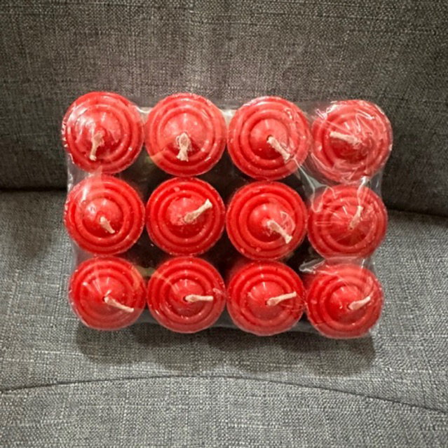 Lilin &quot;Hotel&quot; Merah Besar Isi 12pcs