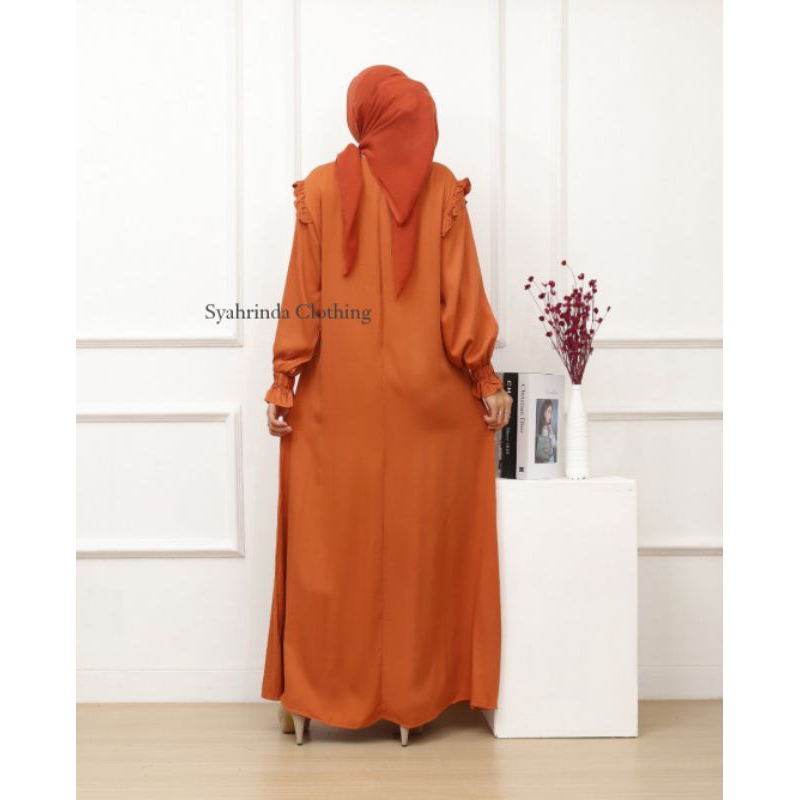 Gamis Polos Twill Rayon Premium Baju Long Dress Wanita Hijab Fashion