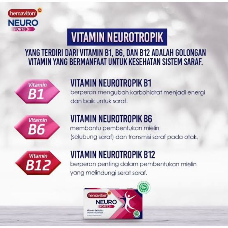 Hemaviton neuro forte strip 10 tablet ( menghilangkan nyeri linu kesemutan )