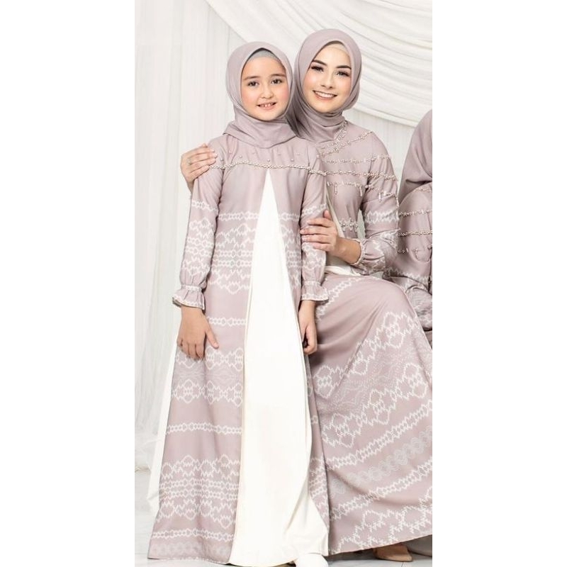 KHALISA FAMILY SET DRESS ANAK  BEIGE XL JAVINA