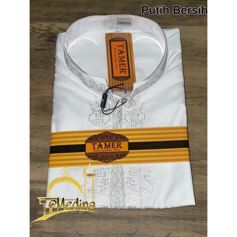 Baju Koko/Taqwa TAMER EXCLUSIVE Tangan Panjang Putih Tipe DELUNA