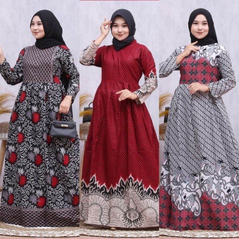 MS GAMIS BATIK FASHION SRIWEDARI MAXI BUMIL / BUSUI BUSANA MUSLIM Termurah