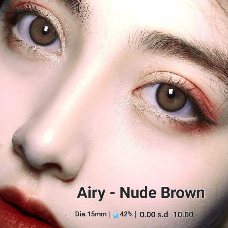 SOFTLENS AIRY BEIGE BROWN NUDE GREY OLIVE. NORMAL/MINUS s.d -10.00.SOFTLENS.dia.15mm