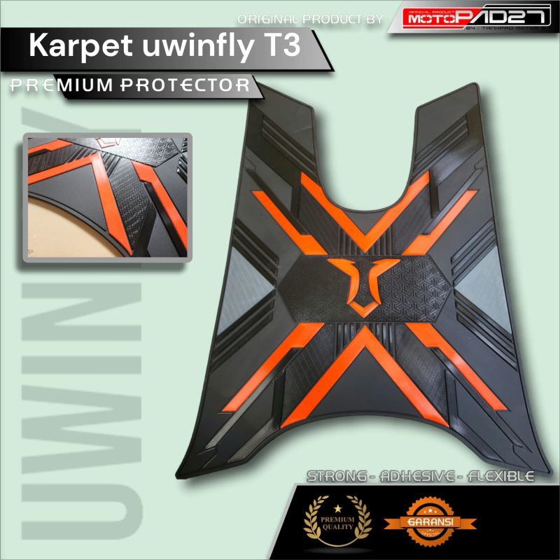 Karpet Motor listrik Uwinfly T3 , uwinfly t3 pro , Exotic , DLL Karpet Karet Rubber Premium