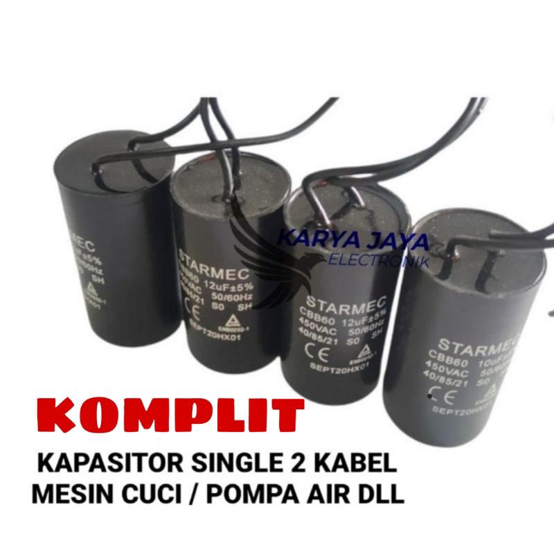 Kapasitor , Capasitor , Mesin Cuci 5+12  4UF 5UF 6UF 8UF 10UF 12 UF Mesin Cuci  POMPA AIR  Singgle