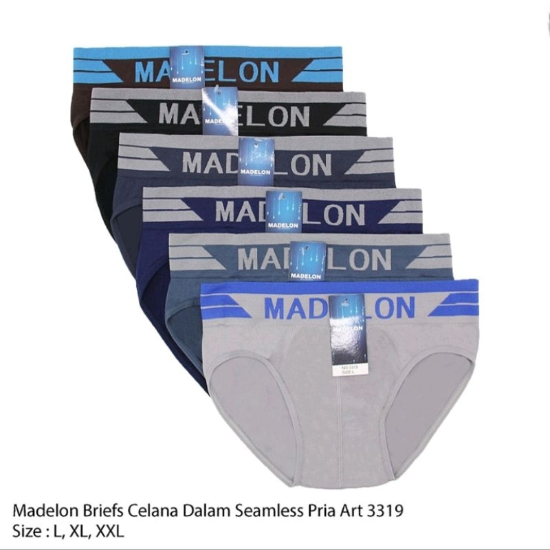 [1 kotak isi 3pcs] CD/Celana Dalam Seamless Pria Madelon Briefs Art 3319 | Pakaian Dalam Pria Elasti