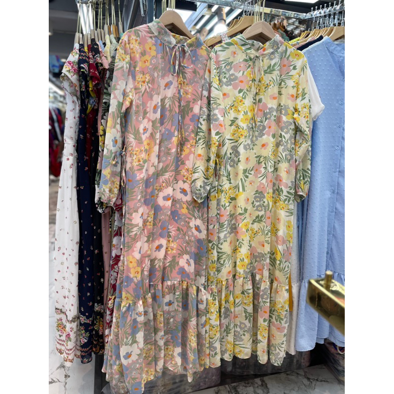 maxi dress bangkok bunga