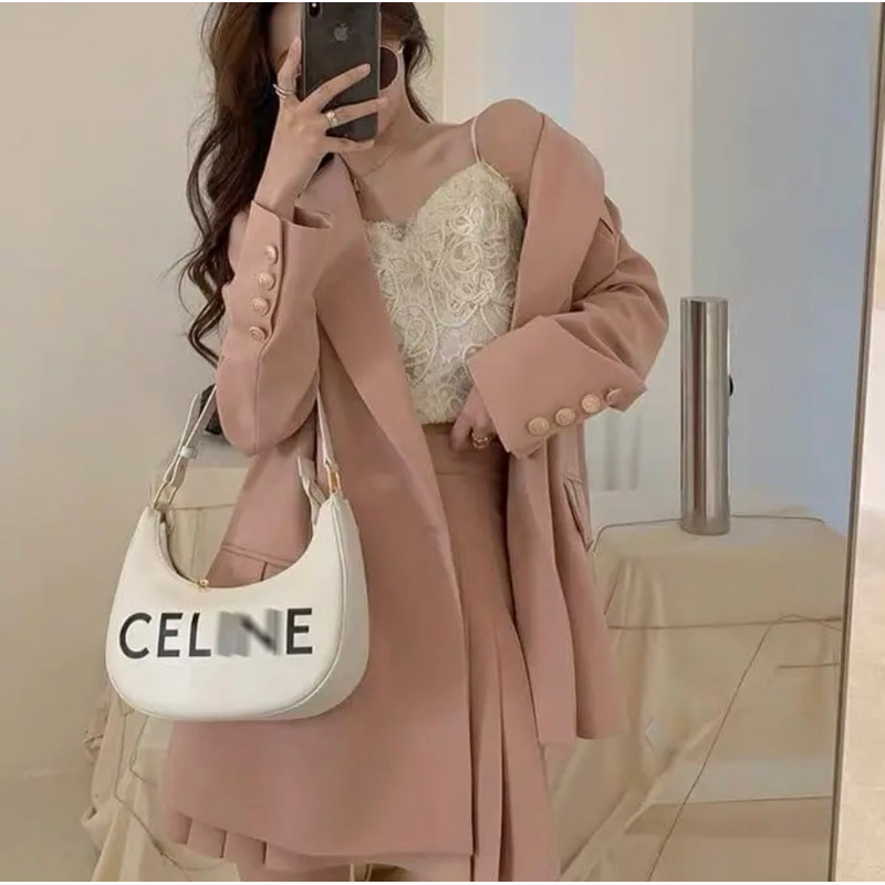 One Set Blazer Baby Pink Korea
