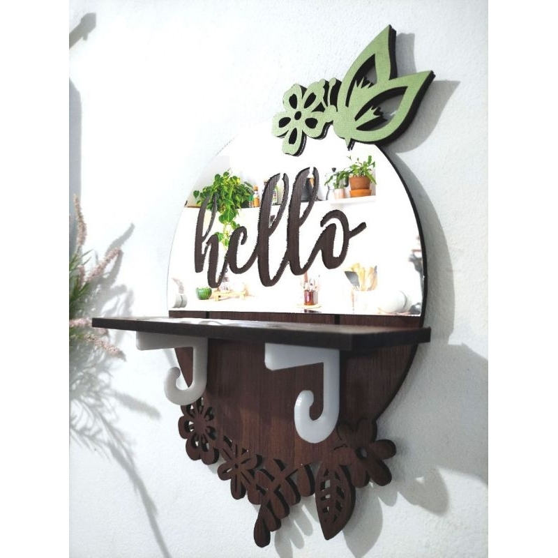 Cermin Dinding Aesthetic Kaca Rak Meja Kosmetik Skincare Makeup Kamar Ambalan Rias  Ruang Tamu Wasta