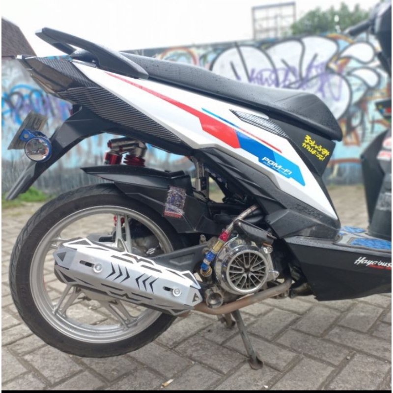 Cover tutup knalpot model robot Silver beat scoopy vario mio genio