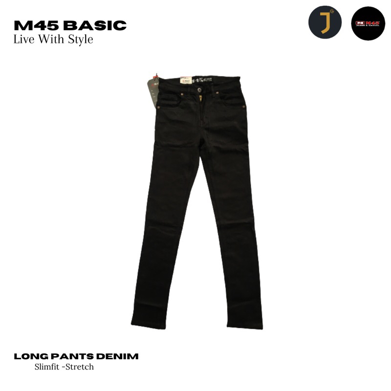 M45 Denim  Celana Jeans Pria Slimfit Pencil - Black