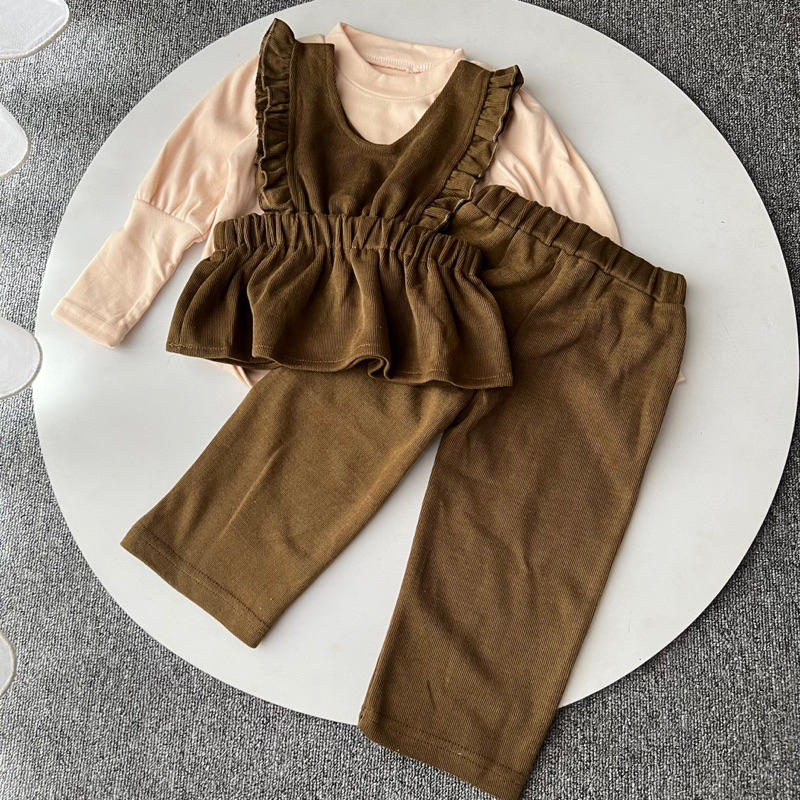 Canna Set corduroy knit 3in1 | setelan anak perempuan