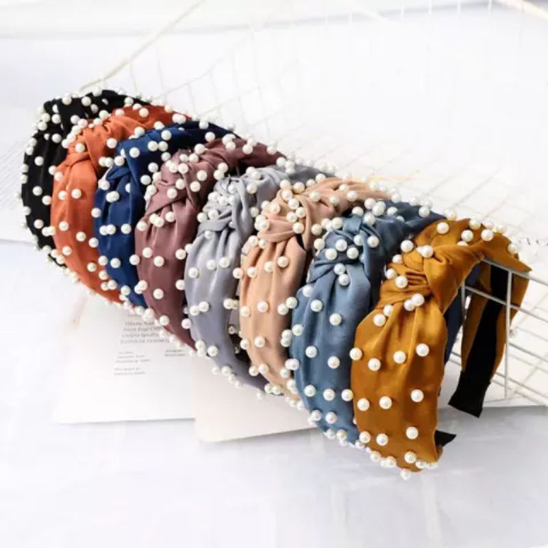 BANDO KOREA MUTIARA HEADBAND BANDO SCRUNCHIE BANDO VIRAL BANDO MURAH BANDO KEKINIAN