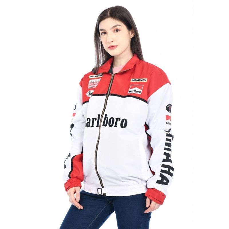 jaket Yamaha Marlboro merah putih motor top racing team murah RX king nmax Jupiter Nouvo untuk touri