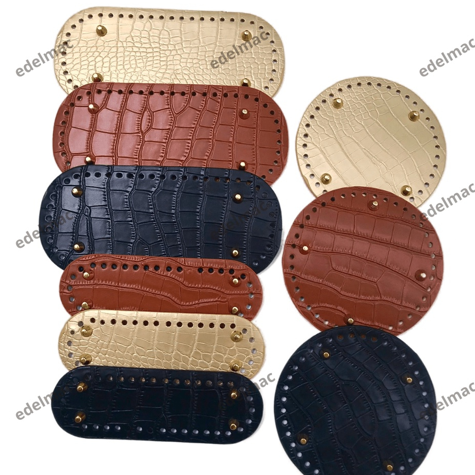 Alas Tas Kulit Buaya Sintetis Pakai Kaki | Crocodile Leather Accessories Hand Bag Bottom Plate Woven DIY