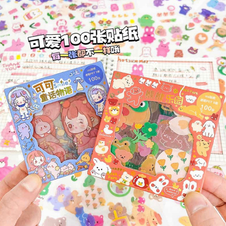 

Stiker Box Kecil isi 100 Waterproof PVC Lucu Senmu