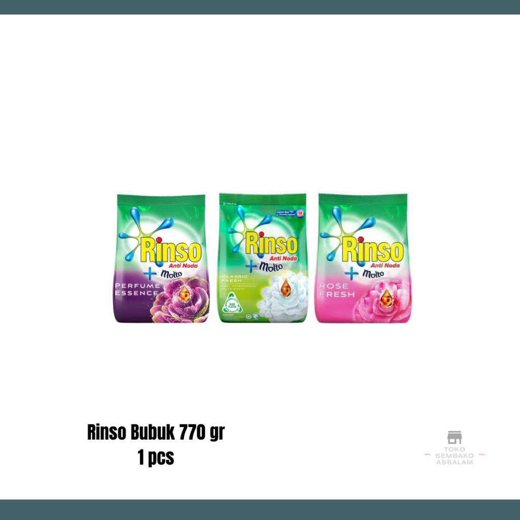 Rinso 770 gram / Rinso bubuk 770 gr / Rinso deterjen 770 gr / Rinso 1 pcs 770 gram