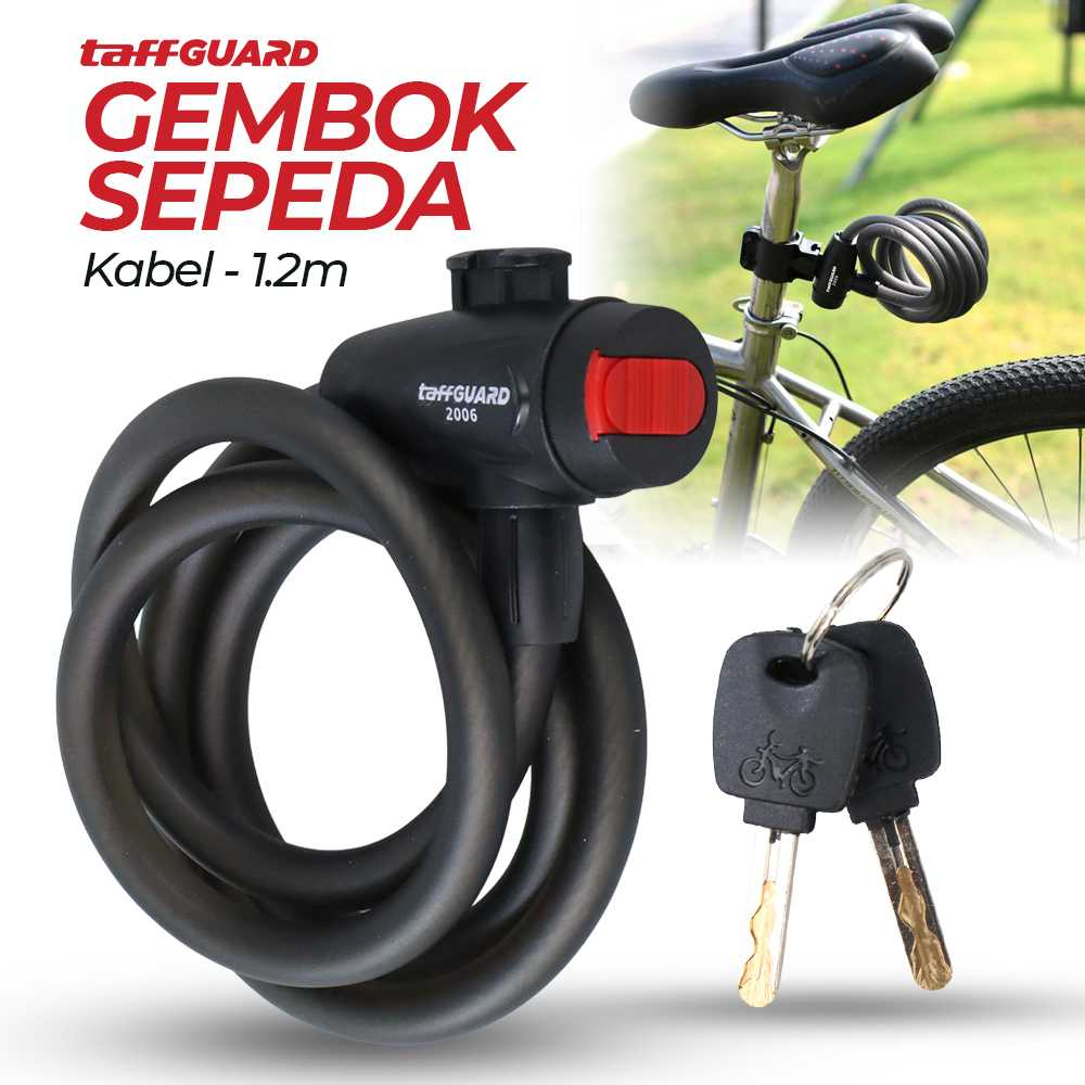 TERBARU#23.3 - TaffGUARD Gembok Sepeda Kabel 1.2m - 2006