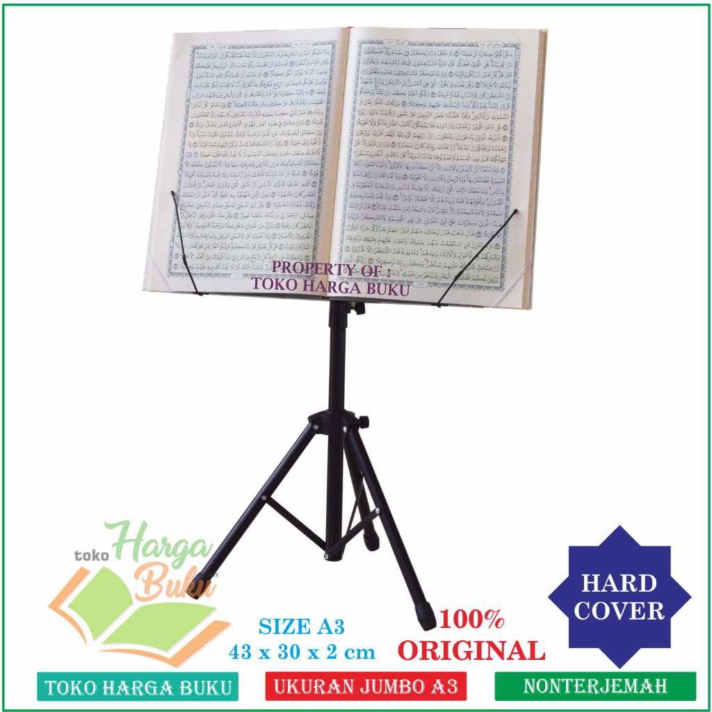 Mushaf Tahajjud PLUS STAND A3 HC Ukuran JUMBO Al Quran Kabir Besar untuk Shalat Malam Tahajud Nonterjemah Penerbit Syamil Quran