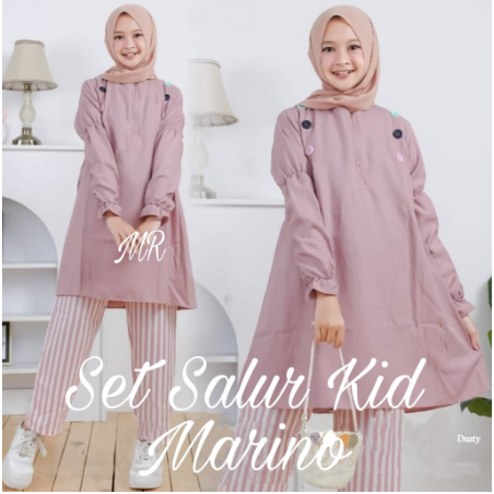 Baju Setelan Anak Tanggung Modern stelan Celana Tunik Nude Edisi Lebaran 2023 Trendy Set Marino Ukur