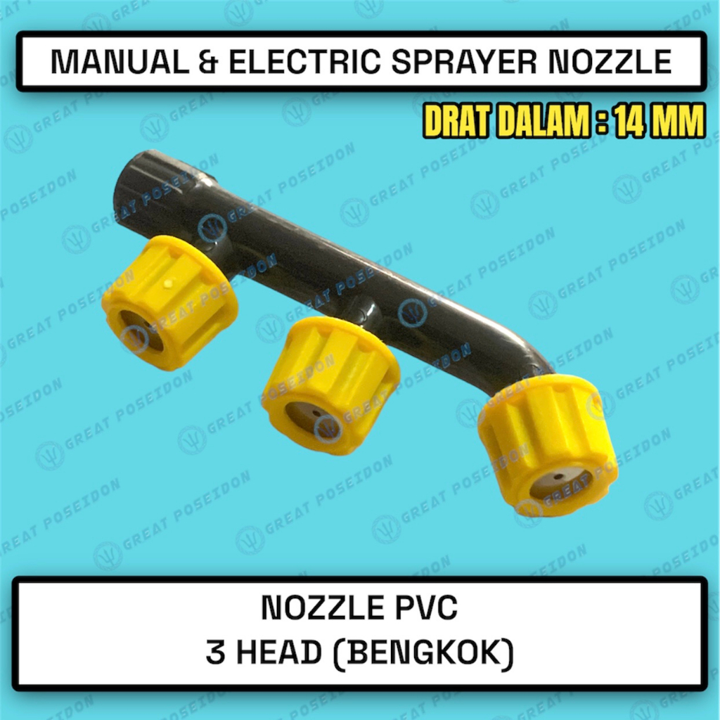 Nozzle plastik 3 kepala / 3 lubang / titik / mata sprayer elektrik