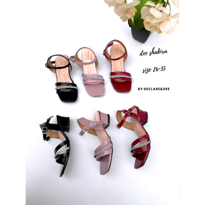 DECLARE&amp;DEE SANDAL TALI BELAKANG DEE SHAKIRA HIGH 3cm
