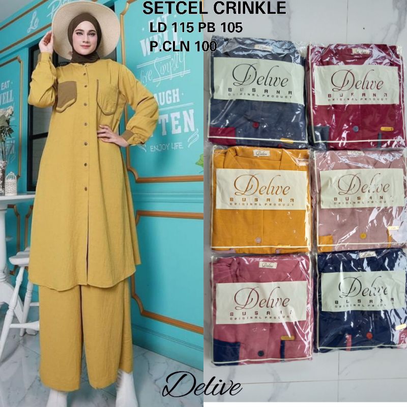 SETCEL CRINKLE MOTIF//SETCEL CRINKLE POLOS//SETELAN CELANA CRINKLE