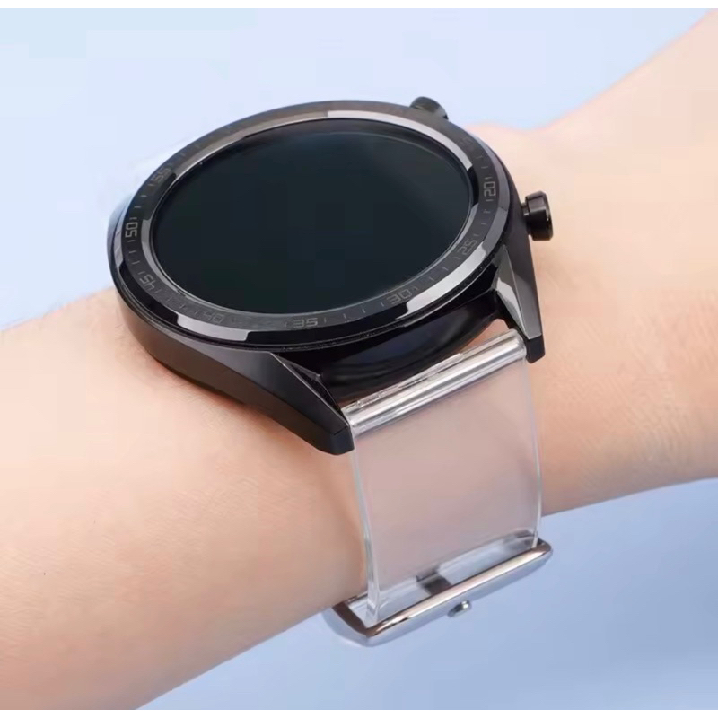 Quick Release Strap Tali Silicone transparan Bening jam 20mm Samsung Galaxy watch 3 4 41mm 42mm Active 1 2 40mm 44mm Huawei Gt 2 3 42mm Haylou ls02 rs4  Garmin Venu sq