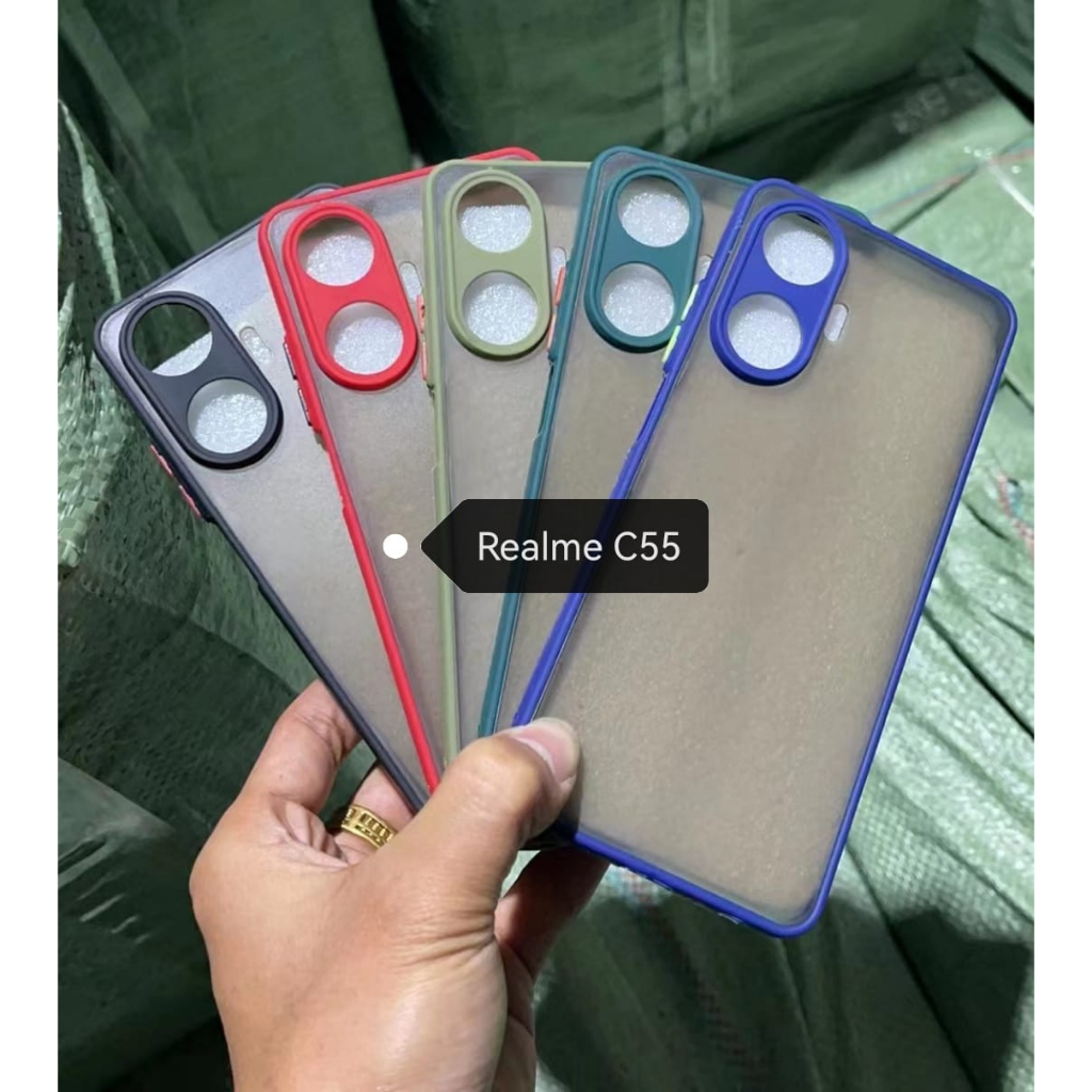 Case REALME C55 Case Fusion Shockproof transparan / Case liquid / Case Clear / Case Black Matte Protect Camera