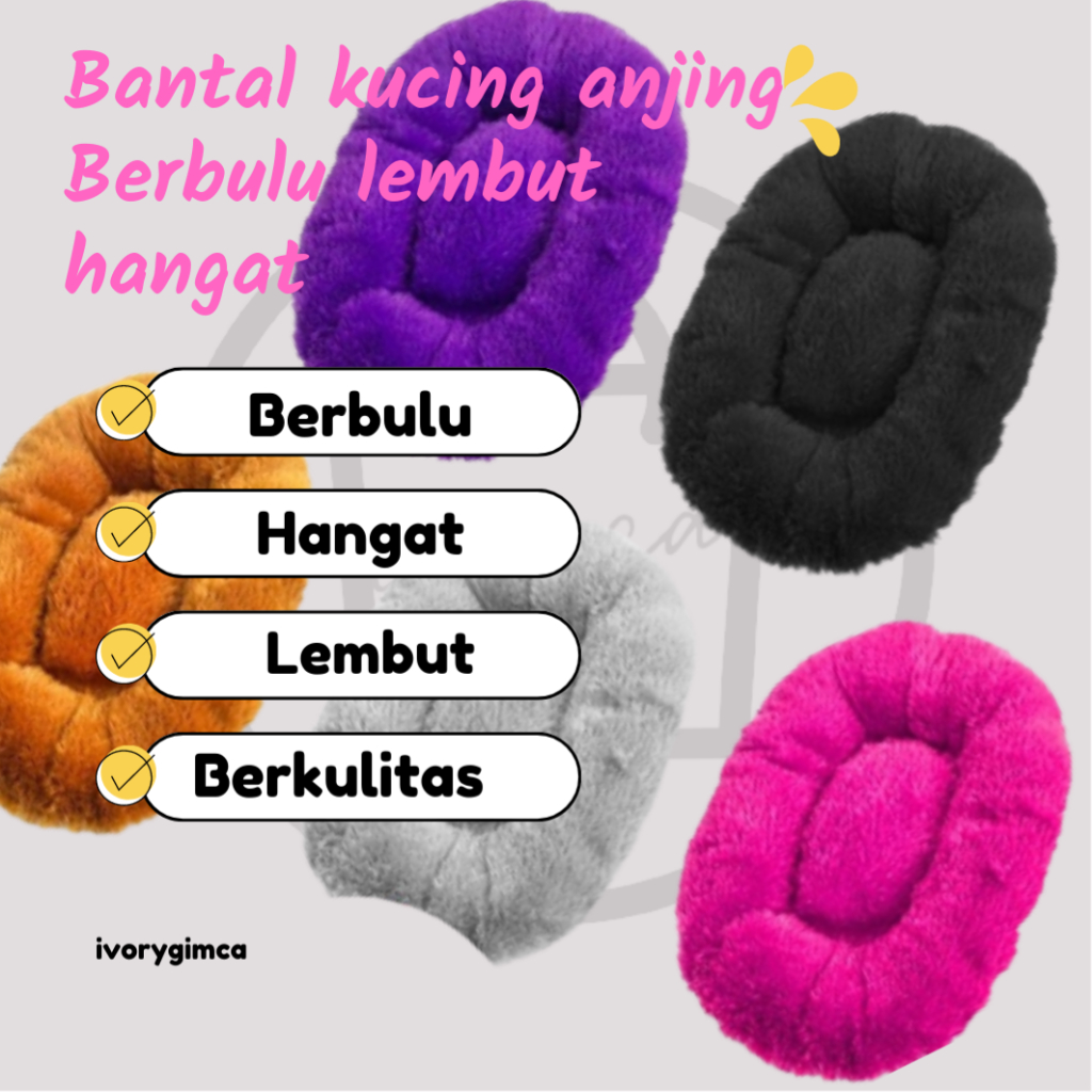 kasur kucing berbulu lembut nyaman hangat gimca