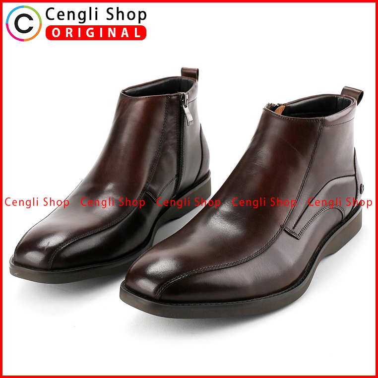 HM015 SEPATU BOOT KULIT HUSH PUPPIES PRIA BOOTS KERJA KANTOR BRANDED ORIGINAL COKLAT BROWN