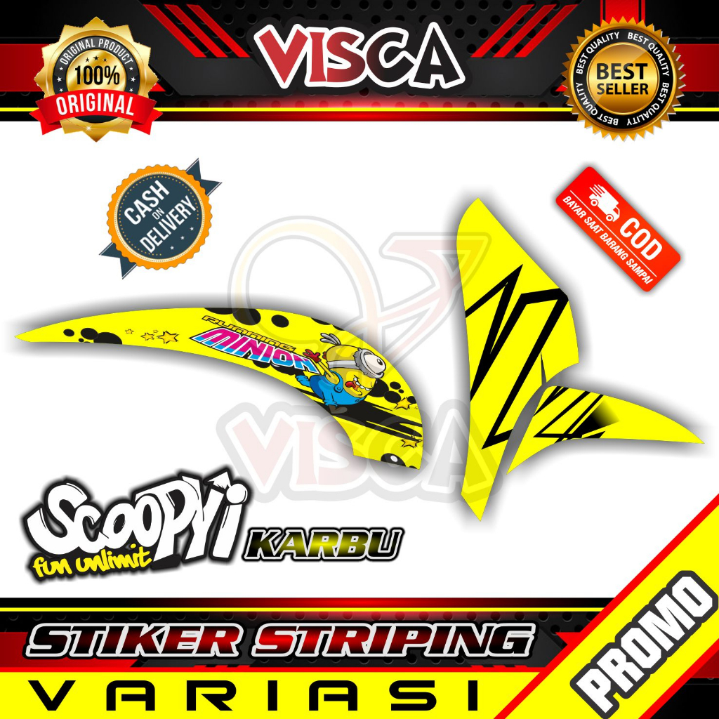 Stiker Striping Scoopy Karbu Variasi Minion