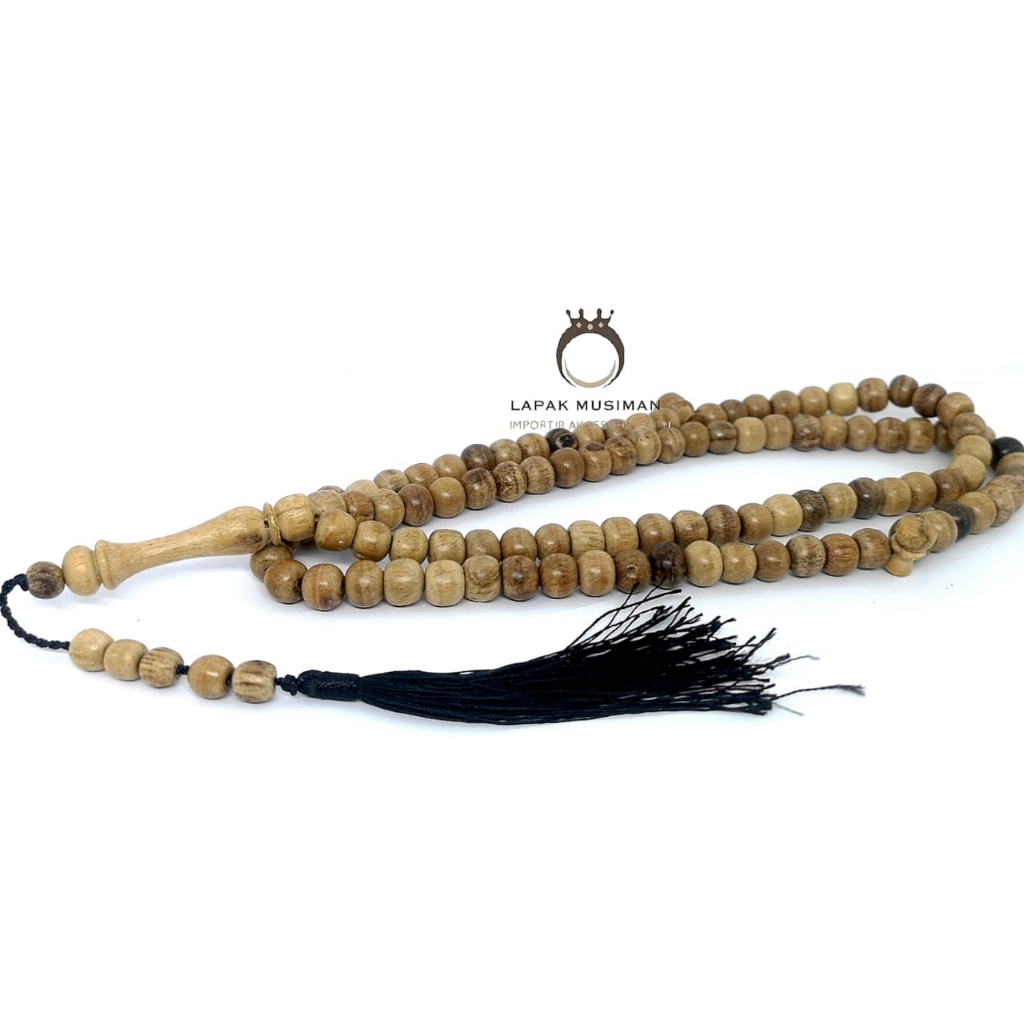 [Bayar di Tempat] Tasbih Kayu Gaharu Kalimantan Asli Wangi Alam Tasbih Kayu 99 Butir