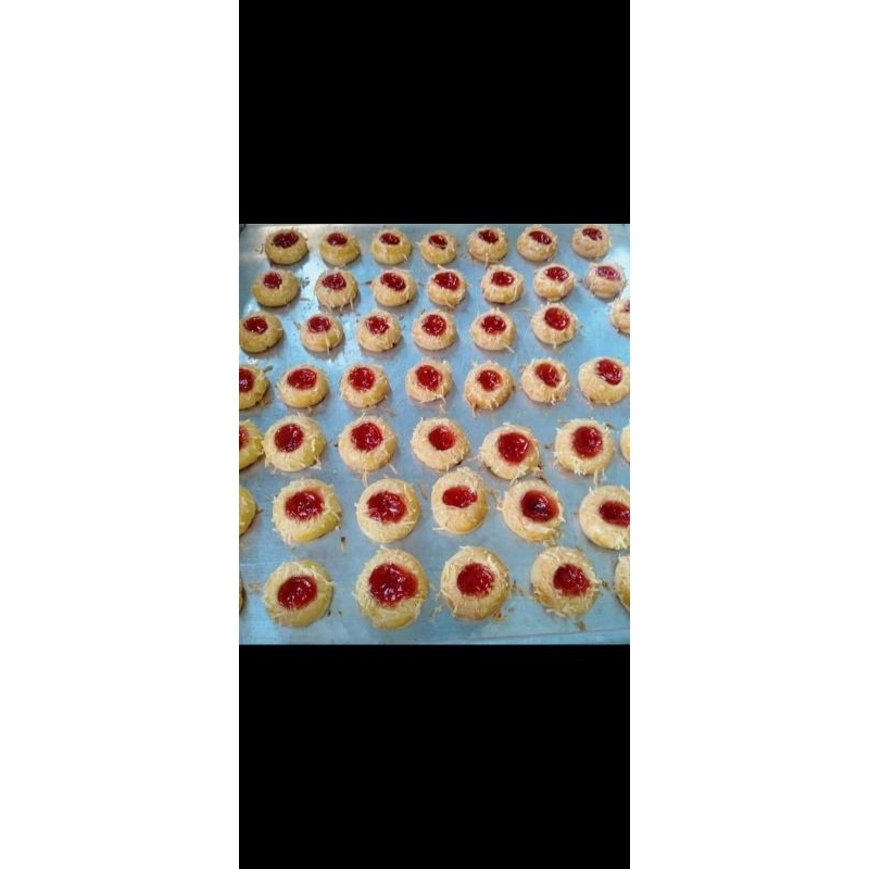 

kue kering toples 1000gram Thumbprit strawberry